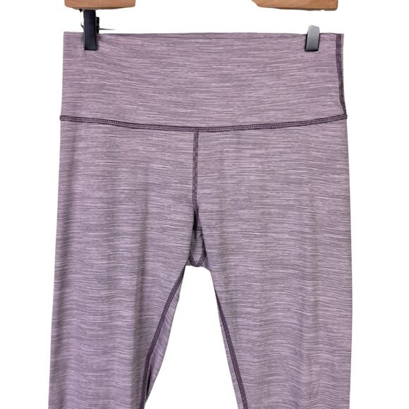Lululemon Wunder Under High Rise 28" Luxtreme Purple Stripe Workout Leggings - Picture 5 of 8